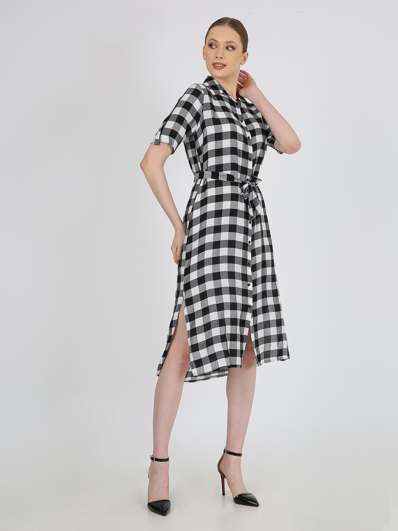 Сукня міді Casalini модель 232-CA-1999-10_черный_белый Фото