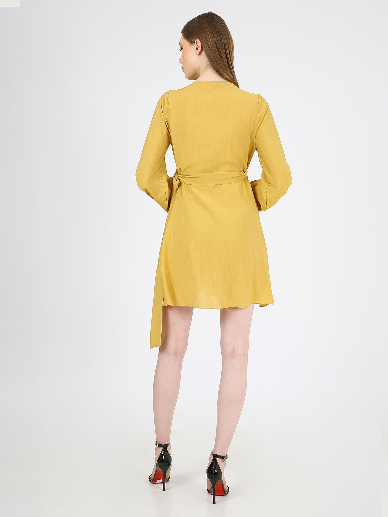 Платье мини Casalini модель 232-CA-1999-15_горчичный Фото