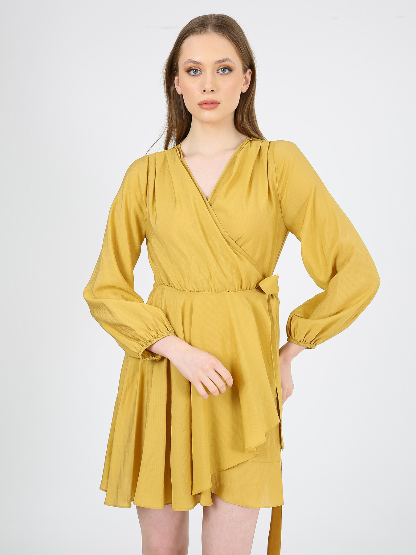 Платье мини Casalini модель 232-CA-1999-15_горчичный Фото