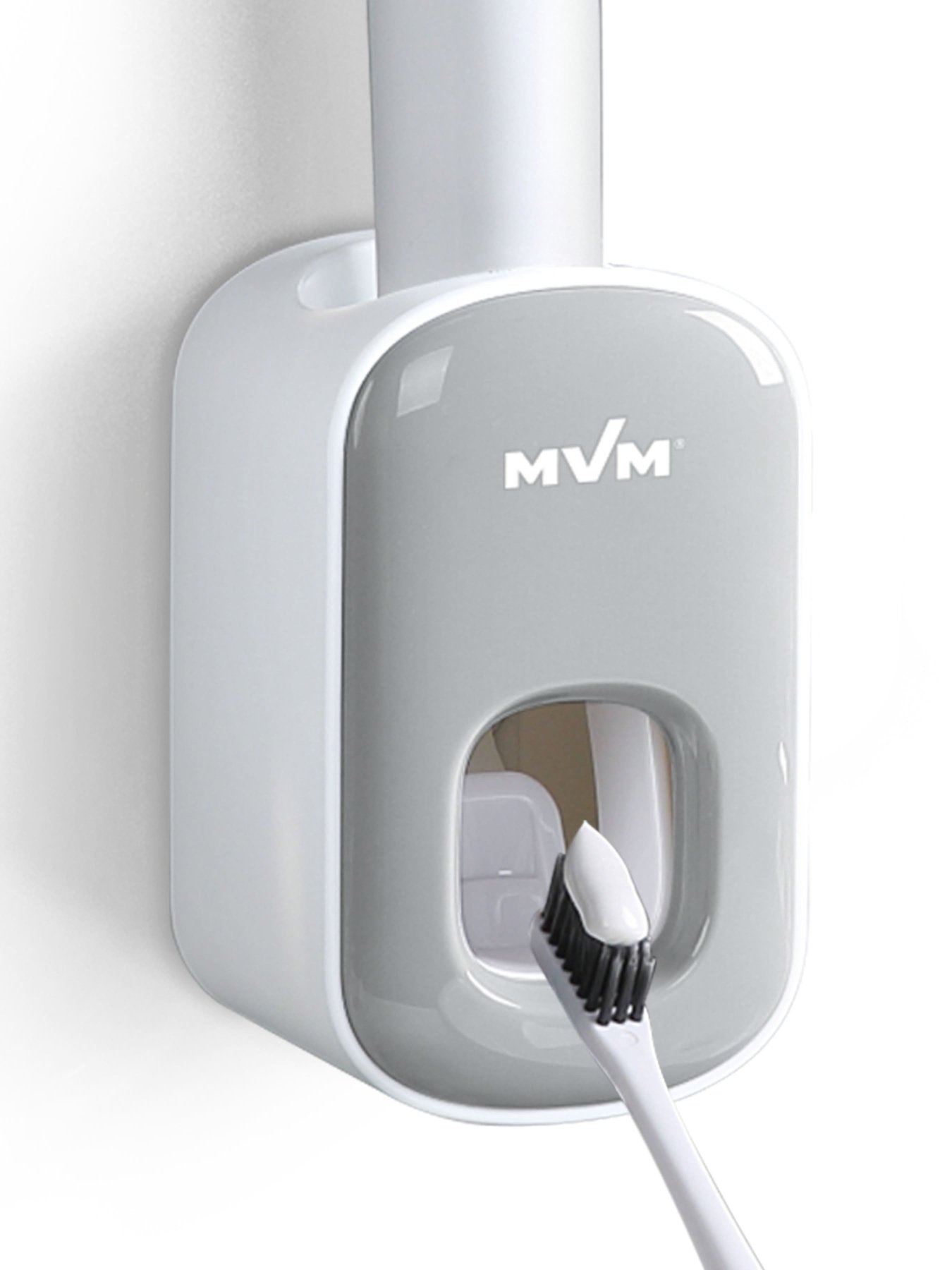 Тримач-диспенсер для зубної пасти клейкий сірий MBM HOME модель BP-24 WHITE/GRAY Фото