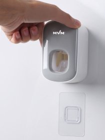Тримач-диспенсер для зубної пасти клейкий сірий MBM HOME модель BP-24 WHITE/GRAY Тримач-диспенсер для зубної пасти клейкий сірий MBM HOME модель BP-24 WHITE/GRAY Фото