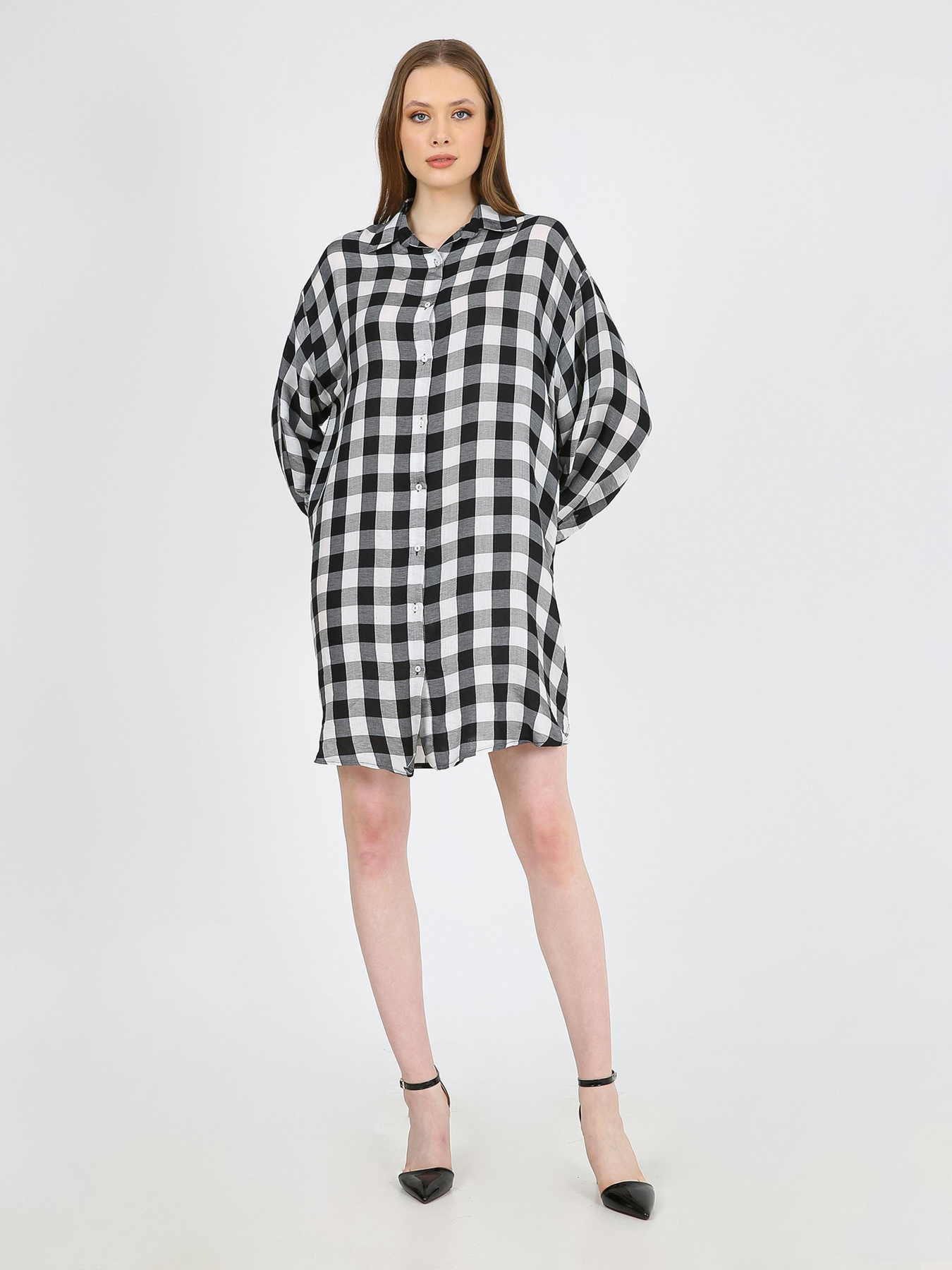 Платье мини Casalini модель 232-CA-1999-18_черный_белый Фото