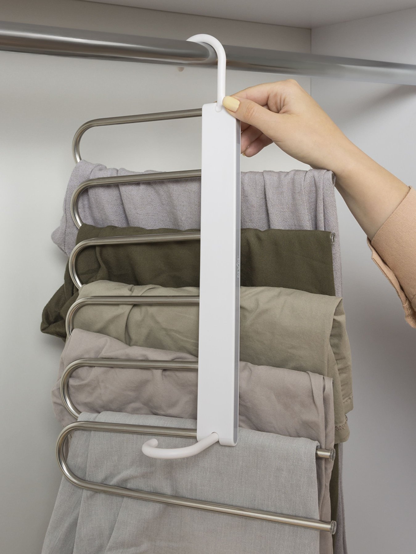 Вешалка-органайзер на 6 крючков MBM HOME модель ST-02 WHITE/GRAY Фото