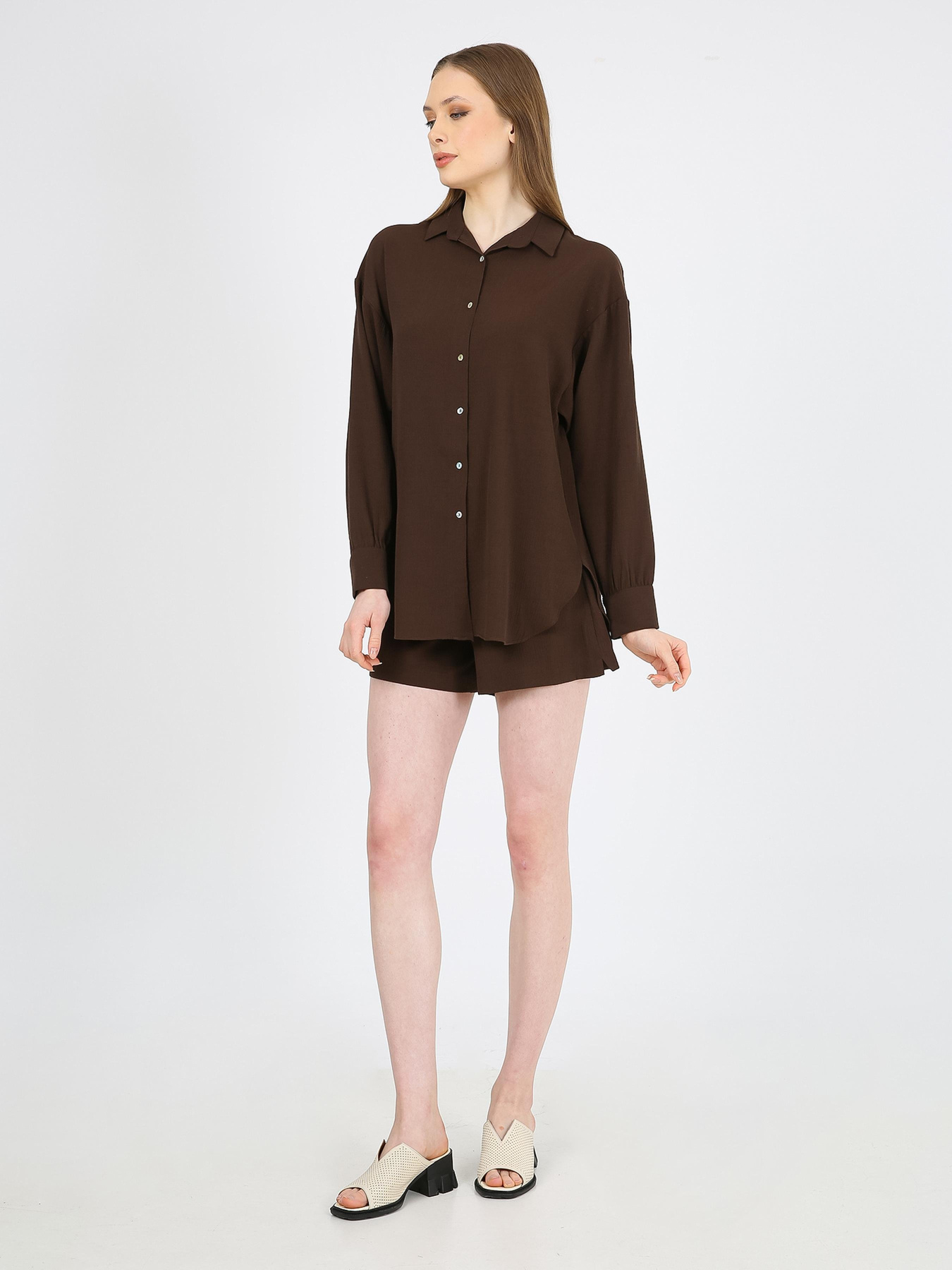 Сорочка Casalini модель 242-CA-2999-203_коричневый Фото