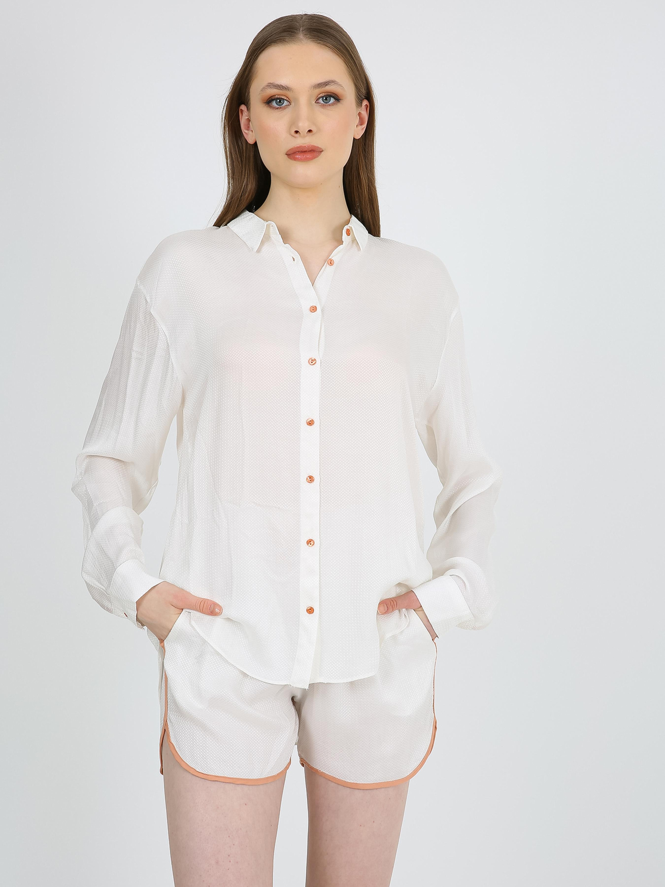 Сорочка повсякденна Casalini модель 242-CA-2999-204_белый_бежевый Фото