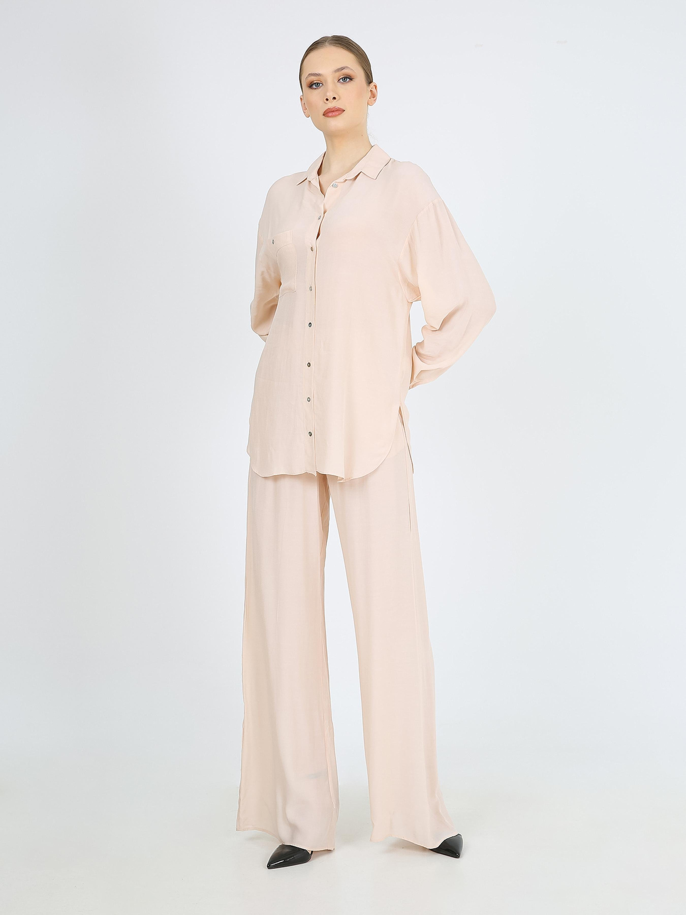 Сорочка повсякденна Casalini модель 242-CA-2999-211_пудровый Сорочка повсякденна Casalini модель 242-CA-2999-211_пудровый Фото