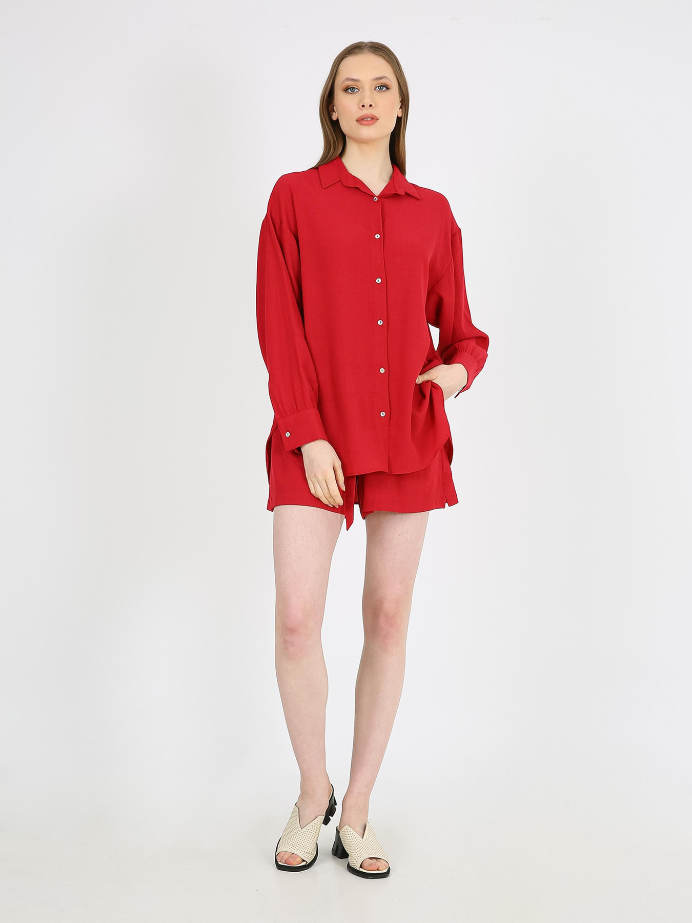 Шорты Casalini модель 242-CA-4294_бордовый Фото