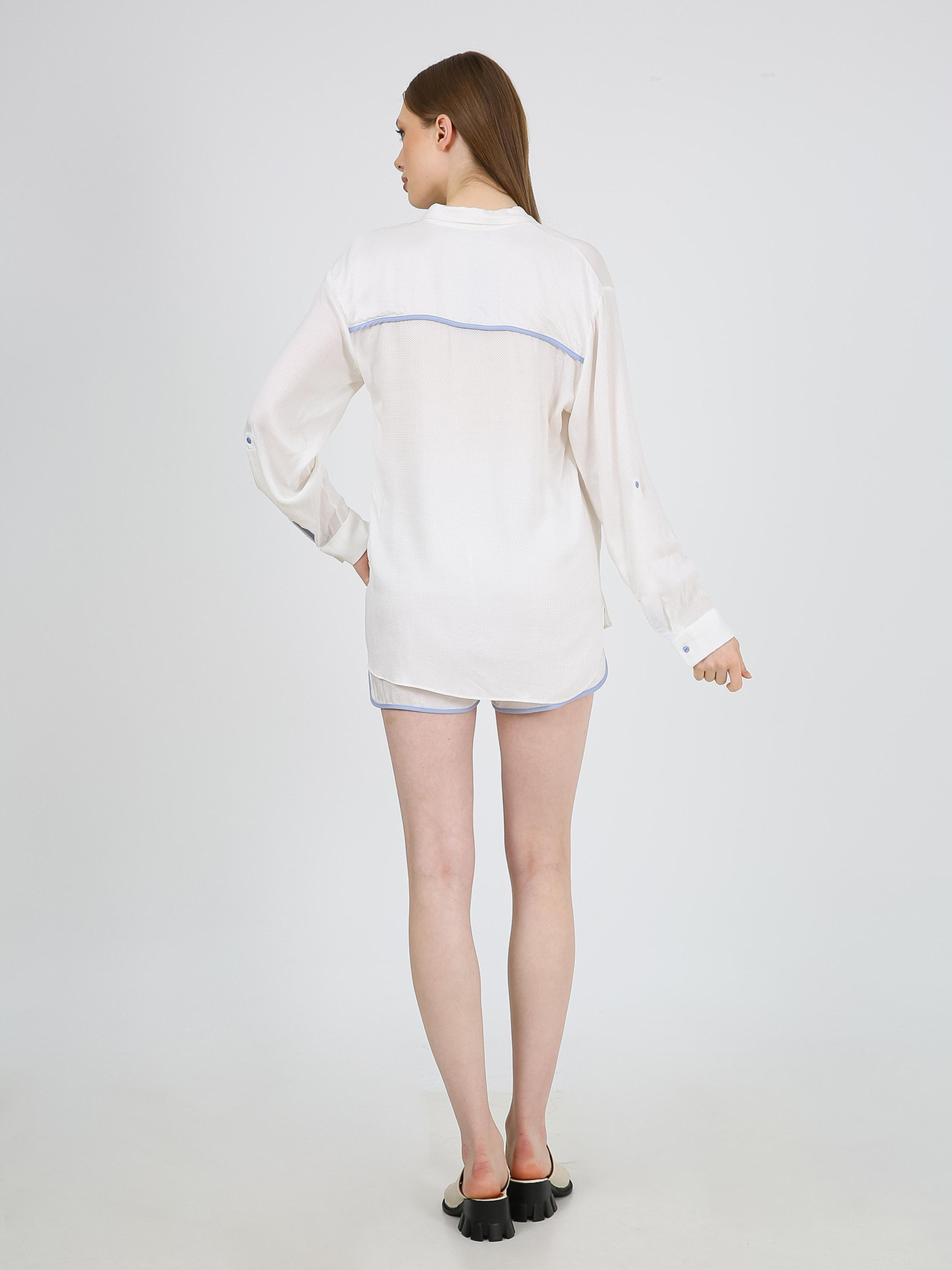 Повседневные шорты Casalini модель 242-CA-4295_белый_голубой Фото