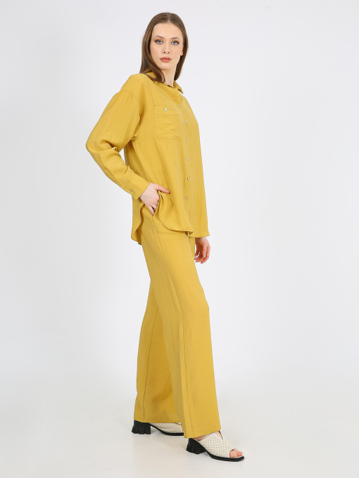 Штани палаццо Casalini Модель 242-CA-4302_горчичный Фото