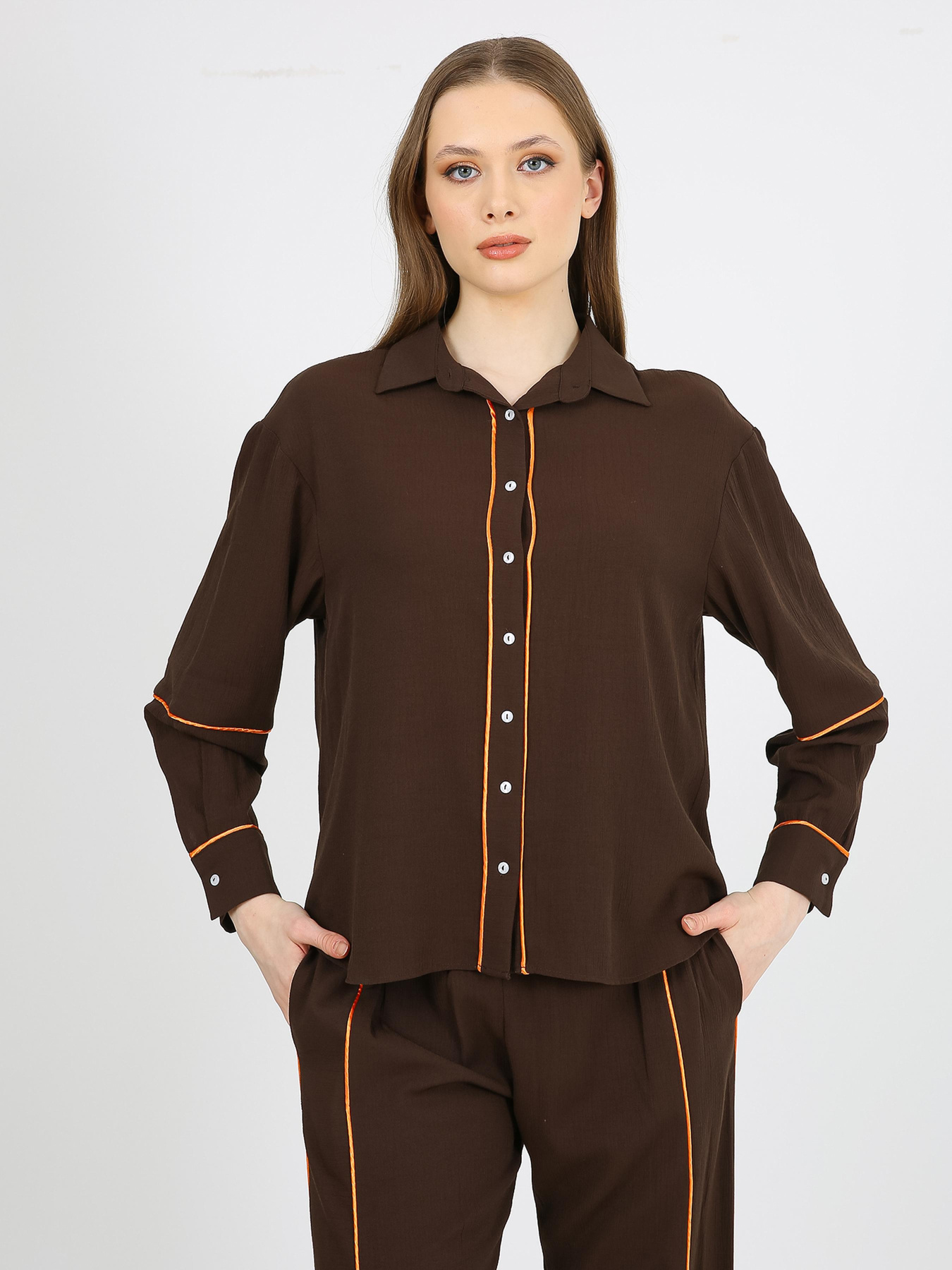 Повседневные штаны Casalini модель 242-CA-4304_коричневый Повседневные штаны Casalini модель 242-CA-4304_коричневый Фото