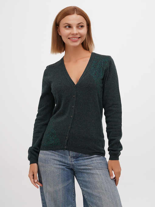 Кардиган Sassofono модель A271-SF-1404_зелёный Фото