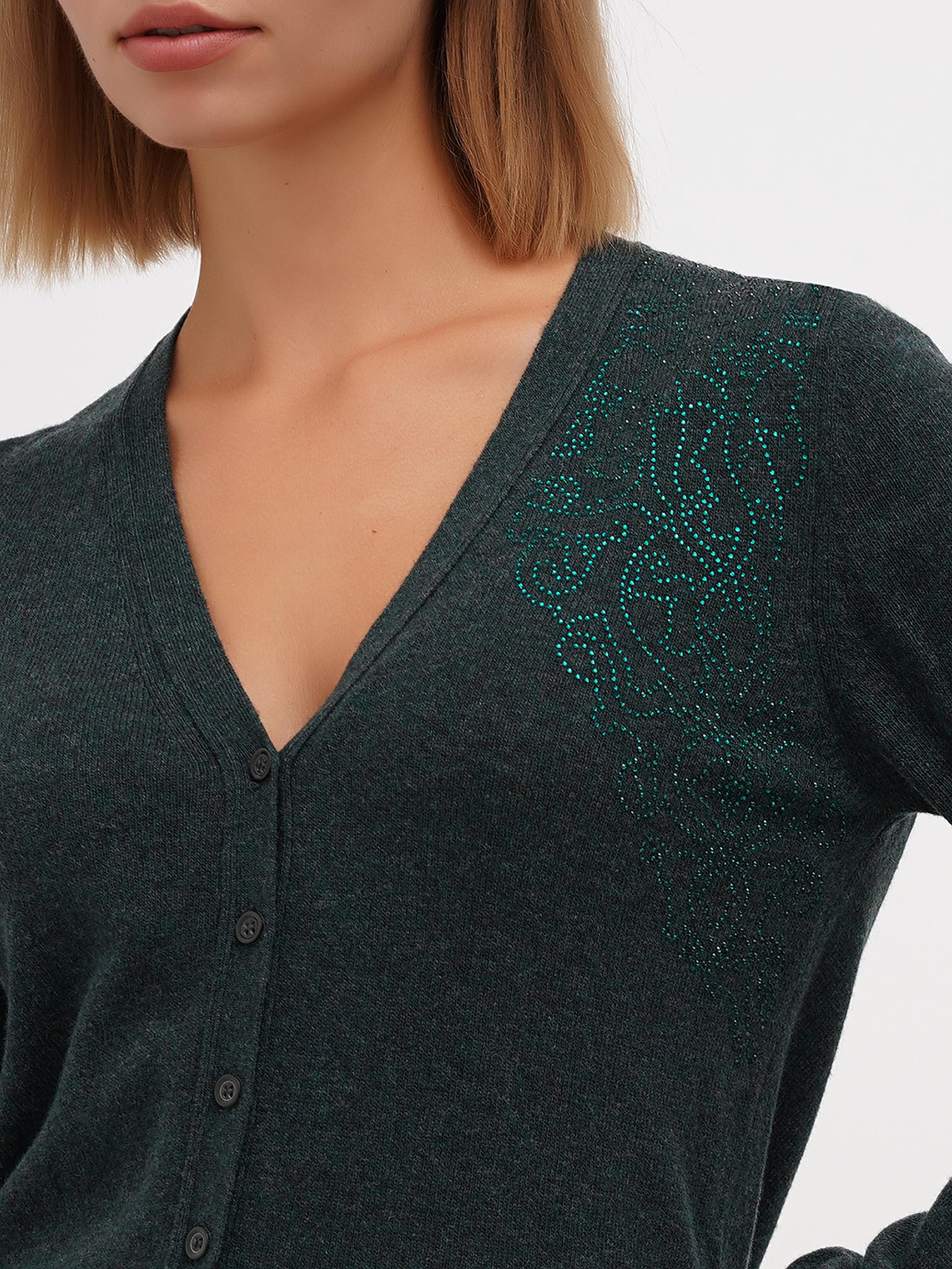 Кардиган Sassofono модель A271-SF-1404_зелёный Фото