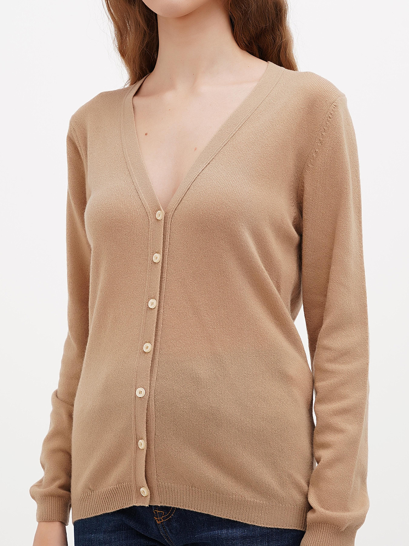 Кардиган Sassofono модель A271-SF-1403_светло_коричневый Фото