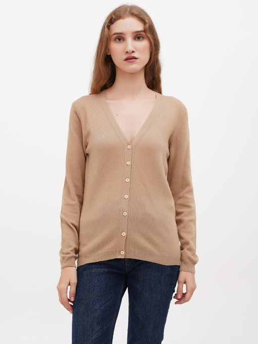 Кардиган Sassofono модель A271-SF-1403_светло_коричневый Фото