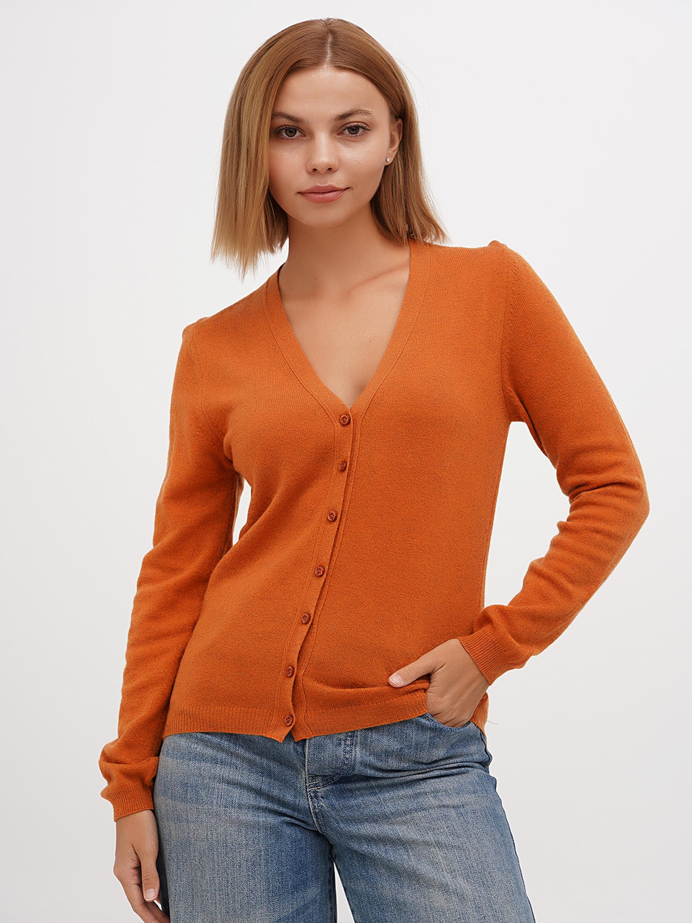 Кардиган Sassofono модель A271-SF-1403_оранжевый Фото