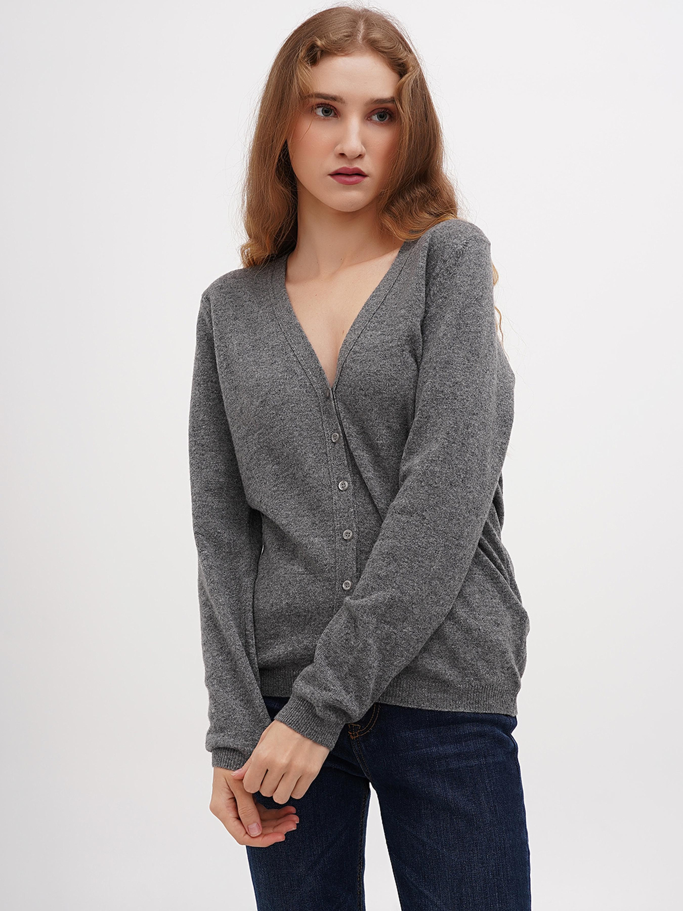 Кардиган Sassofono модель A271-SF-1403_серый Фото