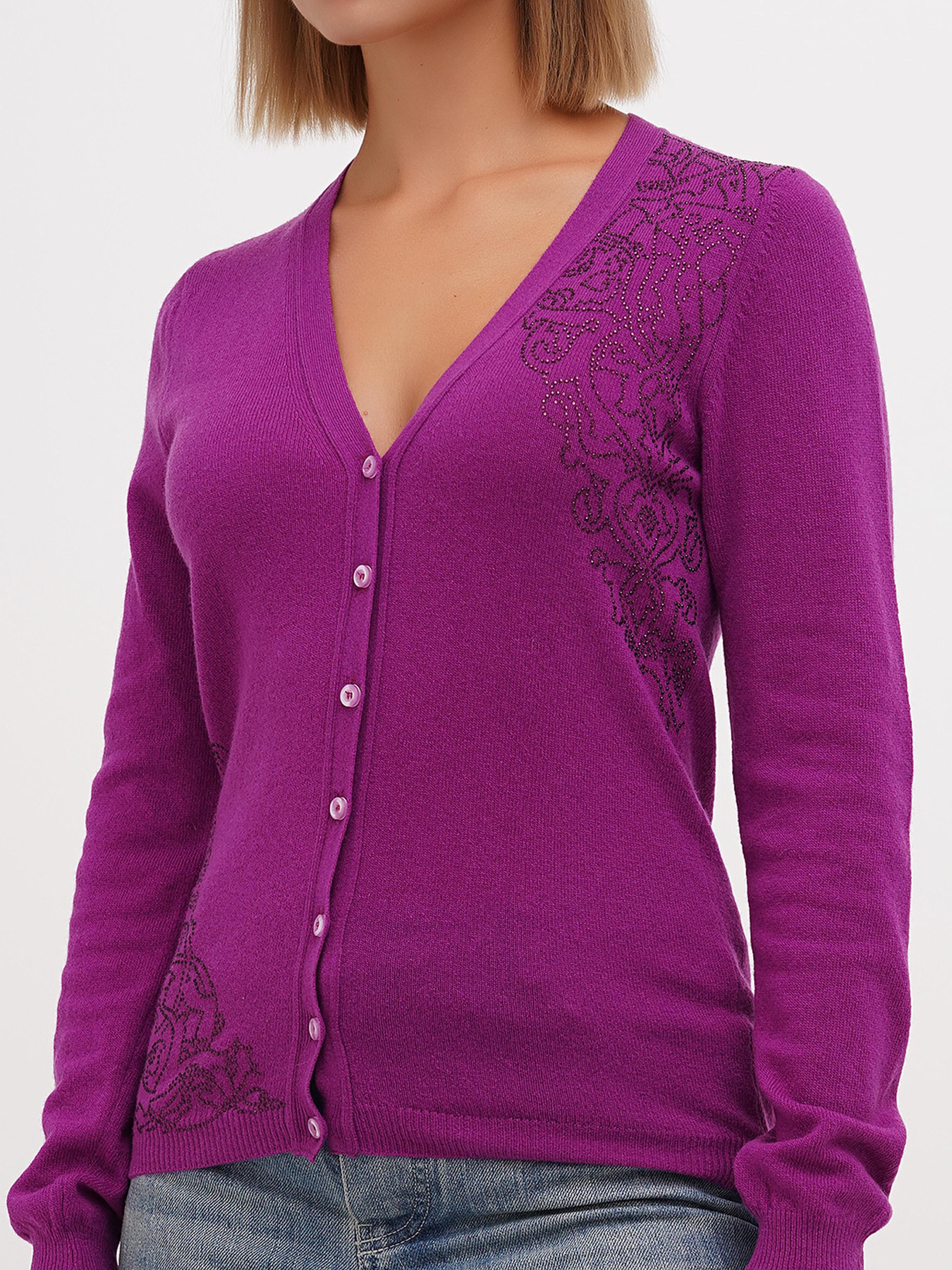 Кардиган Sassofono модель A271-SF-1404_фиолетовый Фото