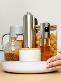 Подставка вращающаяся на 360° Lazy Susan белая с серым MBM MY HOME модель KP-11 WHITE/GRAY Фото