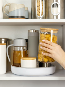 Підставка з обертом 360° Lazy Susan біла з сірим MBM HOME модель KP-11 WHITE/GRAY Фото