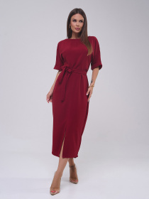 Платье миди ISSA Plus модель 14809_бордовый Фото