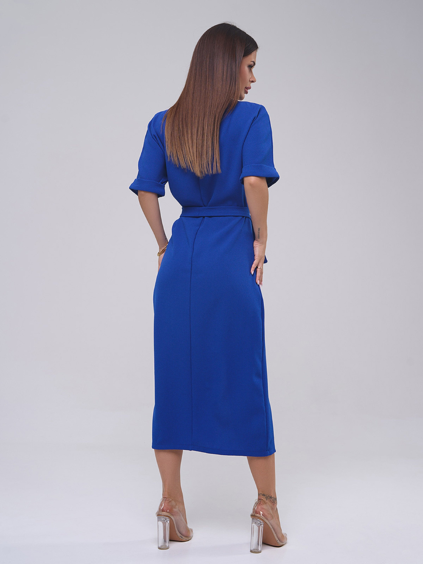 Платье миди ISSA Plus модель 14809_электрик Фото
