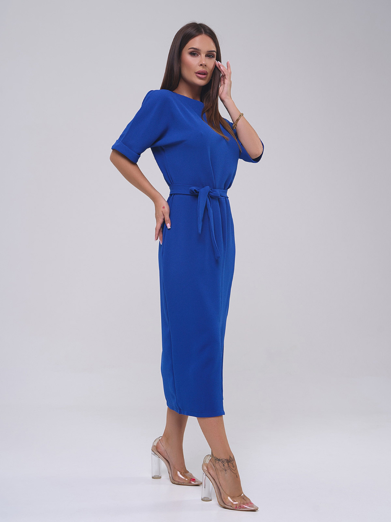 Сукня міді ISSA Plus модель 14809_электрик Сукня міді ISSA Plus модель 14809_электрик Фото