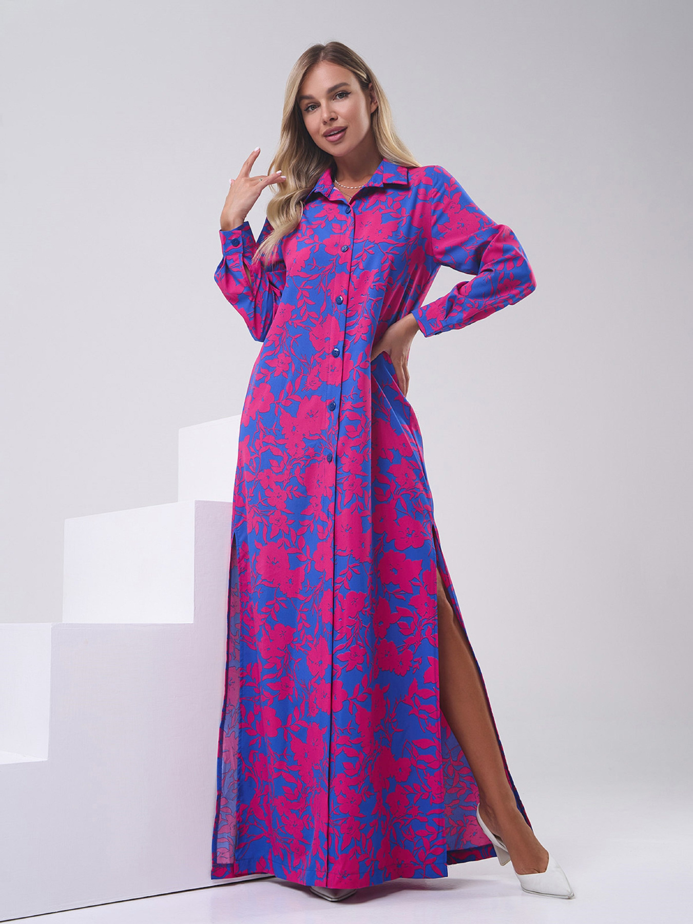 Сукня максі ISSA Plus модель 14802_синий Фото