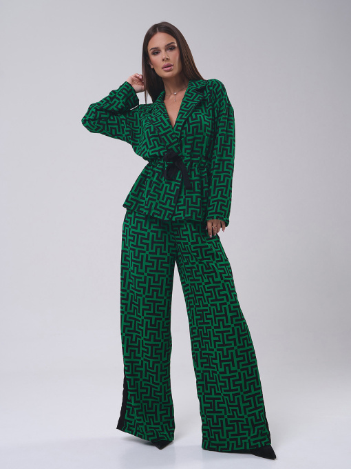 Повседневный костюм ISSA Plus модель 14804_зеленый Фото