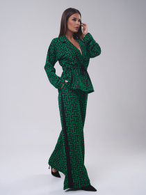 Повседневный костюм ISSA Plus модель 14804_зеленый Повседневный костюм ISSA Plus модель 14804_зеленый Фото