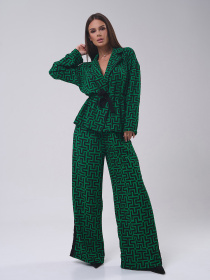 Повседневный костюм ISSA Plus модель 14804_зеленый Повседневный костюм ISSA Plus модель 14804_зеленый Фото
