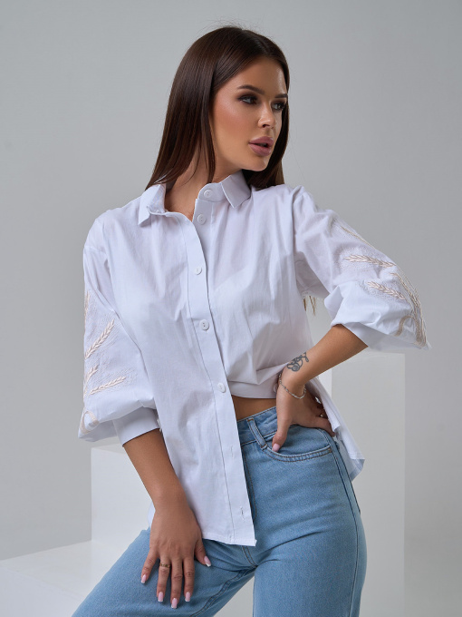 Рубашка повседневная ISSA Plus модель SA-547_белый Фото