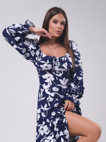 Сукня міді ISSA Plus модель SA-559_темно_синий Фото