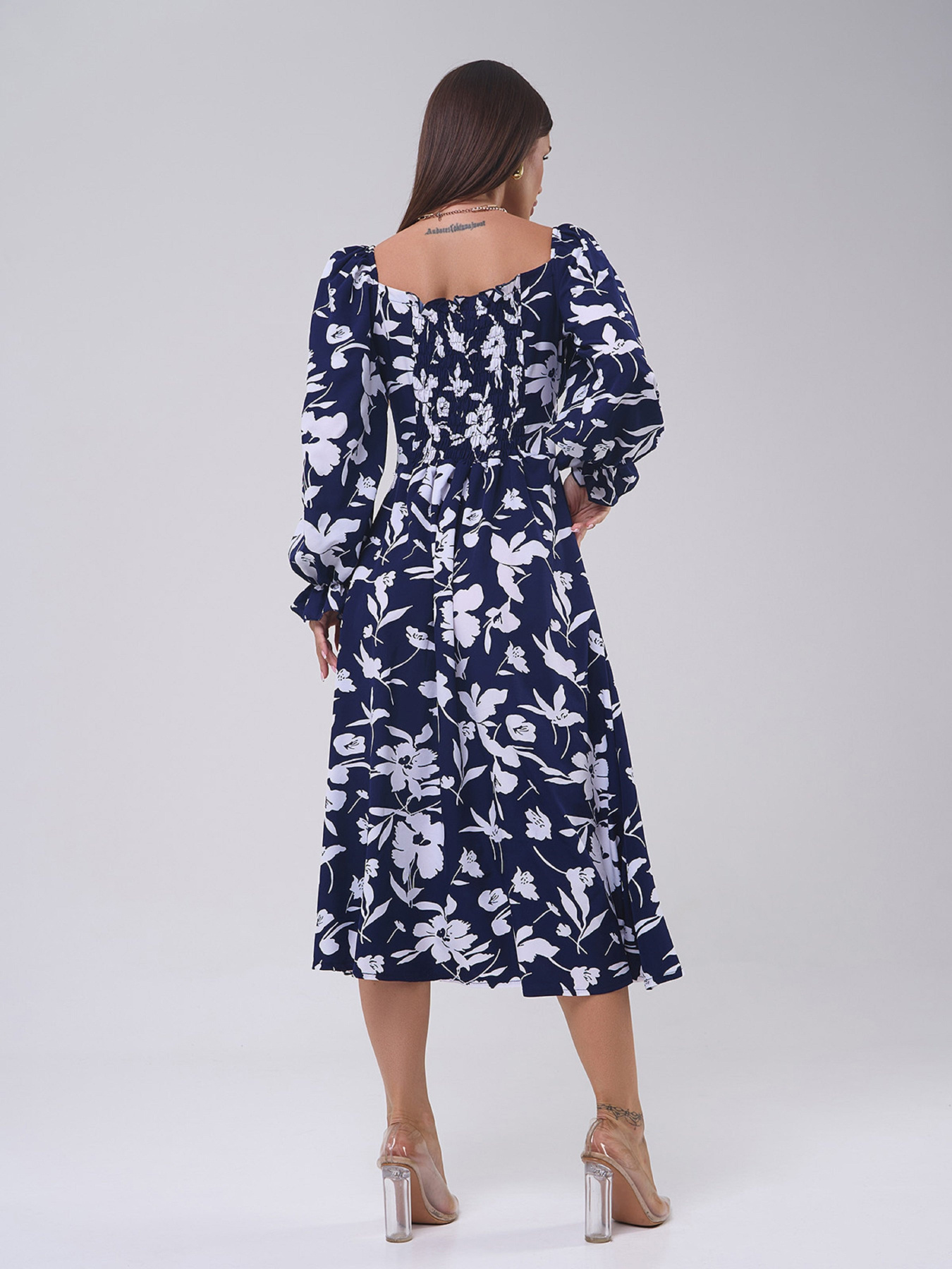 Платье миди ISSA Plus модель SA-559_темно_синий Фото