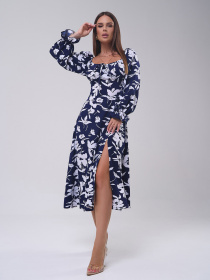 Платье миди ISSA Plus модель SA-559_темно_синий Фото