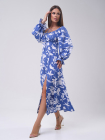 Сукня міді ISSA Plus модель SA-559_синий Фото