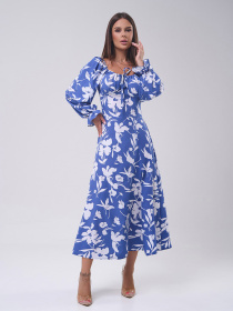 Платье миди ISSA Plus модель SA-559_синий Фото