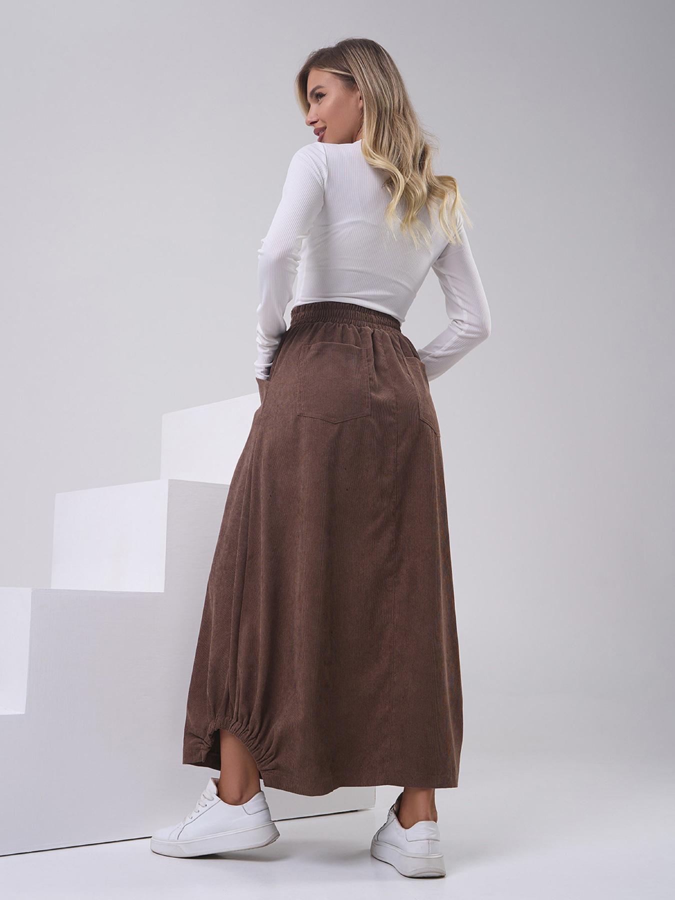 Спідниця максі ISSA Plus модель 14815_коричневый Фото
