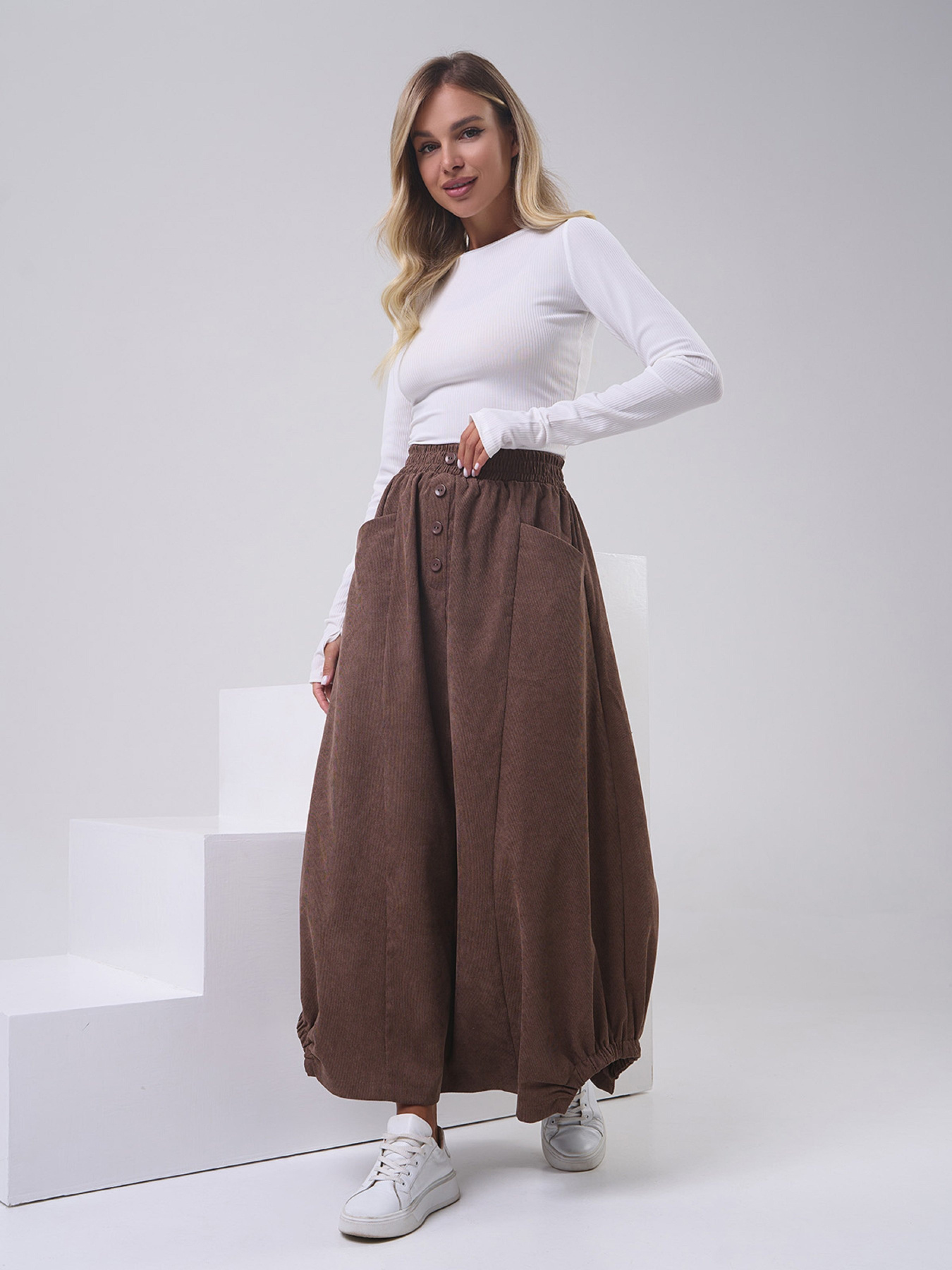 Спідниця максі ISSA Plus модель 14815_коричневый Фото