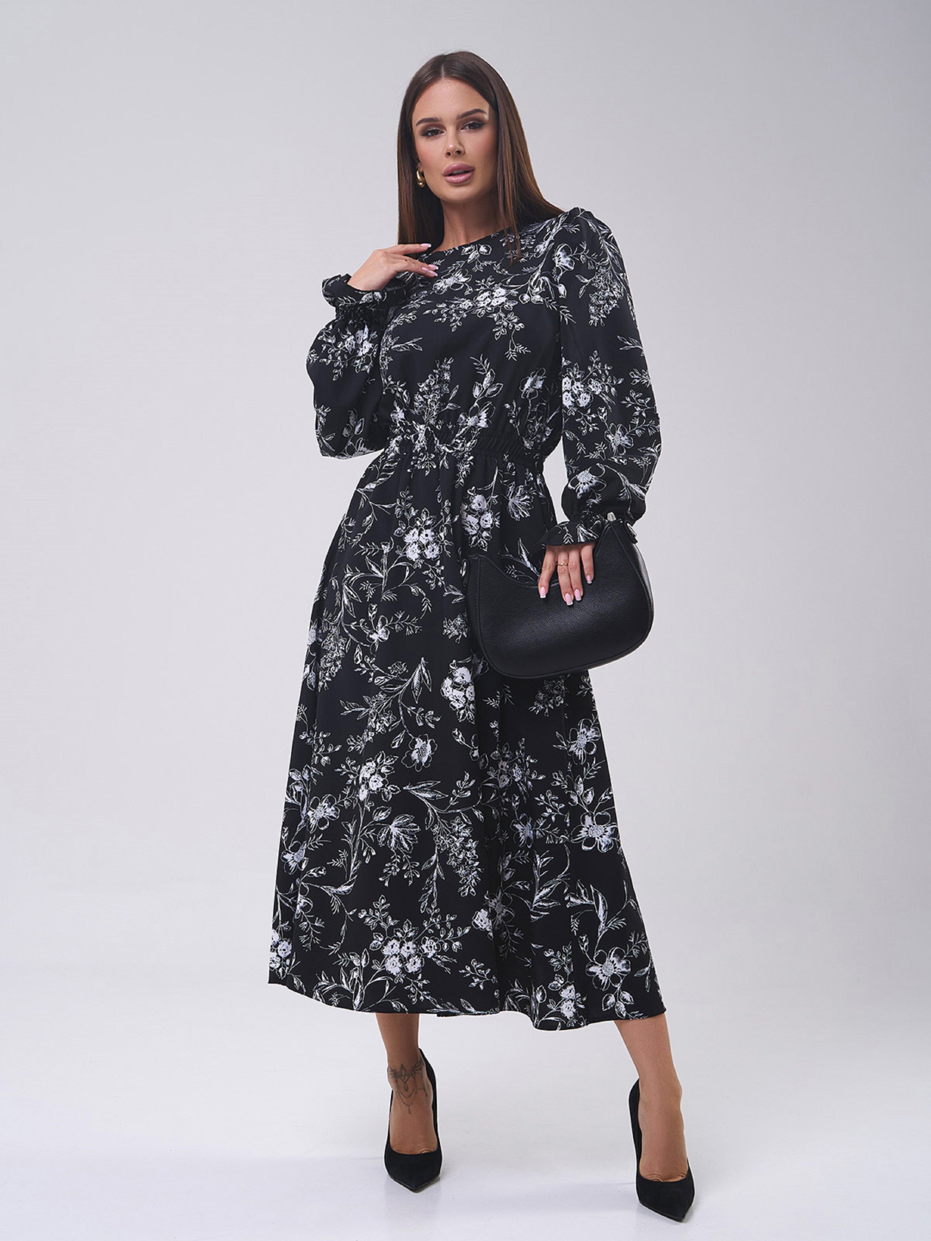 Платье миди ISSA Plus модель SA-549_черный Фото