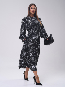 Платье миди ISSA Plus модель SA-549_черный Фото