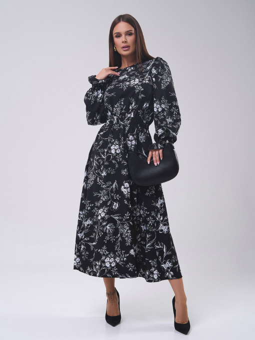 Платье миди ISSA Plus модель SA-549_черный Фото