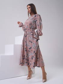 Сукня міді ISSA Plus модель SA-549_бежевый Фото