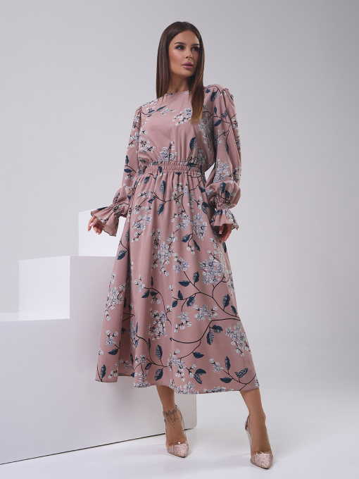 Платье миди ISSA Plus модель SA-549_бежевый Фото