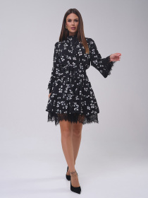 Платье мини ISSA Plus модель SA-562_черный Фото