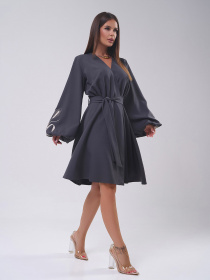 Платье мини ISSA Plus модель SA-546_темно_серый Фото