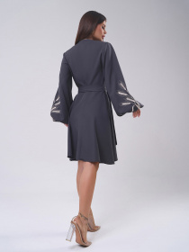 Платье мини ISSA Plus модель SA-546_темно_серый Платье мини ISSA Plus модель SA-546_темно_серый Фото