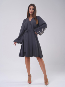 Сукня міні ISSA Plus модель SA-546_темно_серый Фото