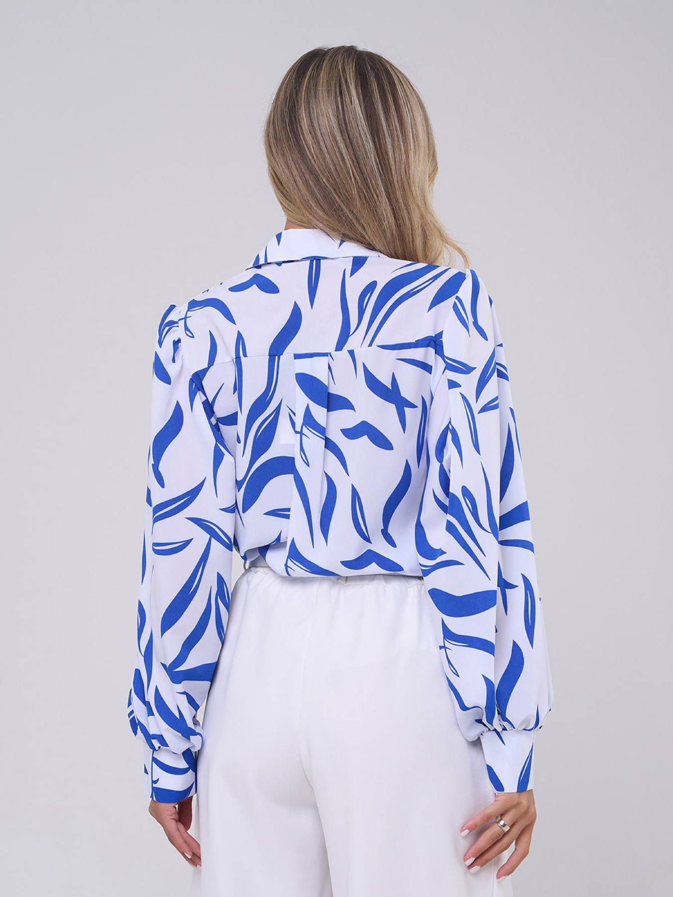 Блуза ISSA Plus модель SA-553_белый_синий Фото