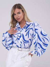 Блуза ISSA Plus модель SA-553_белый_синий Фото