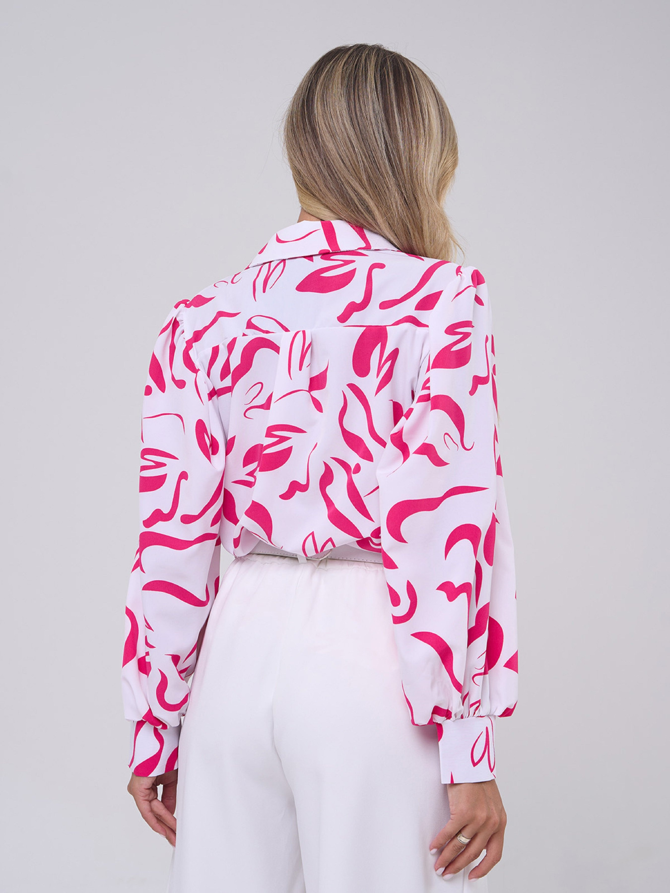 Блуза ISSA Plus модель SA-553_белый_розовый Фото